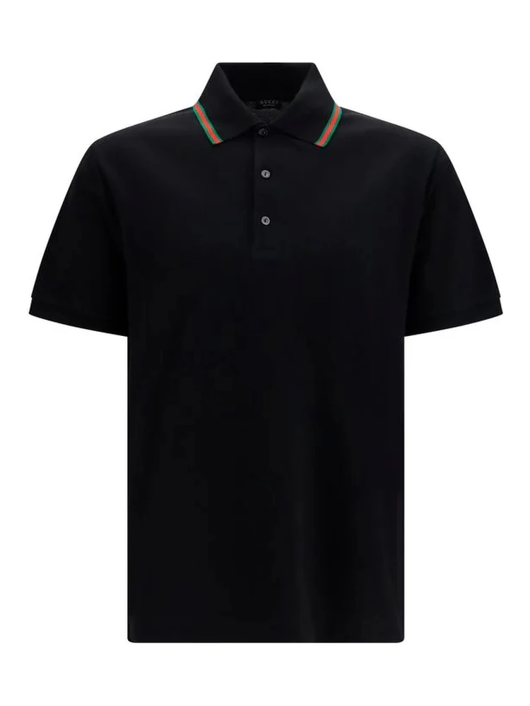 Cotton polo shirt with Web detail