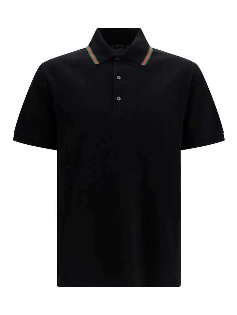 Cotton polo shirt with Web detail
