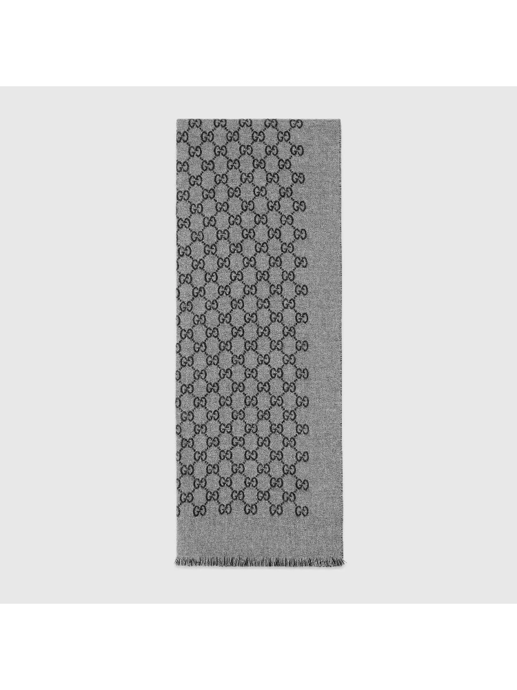 GG jaquard scarf in wool