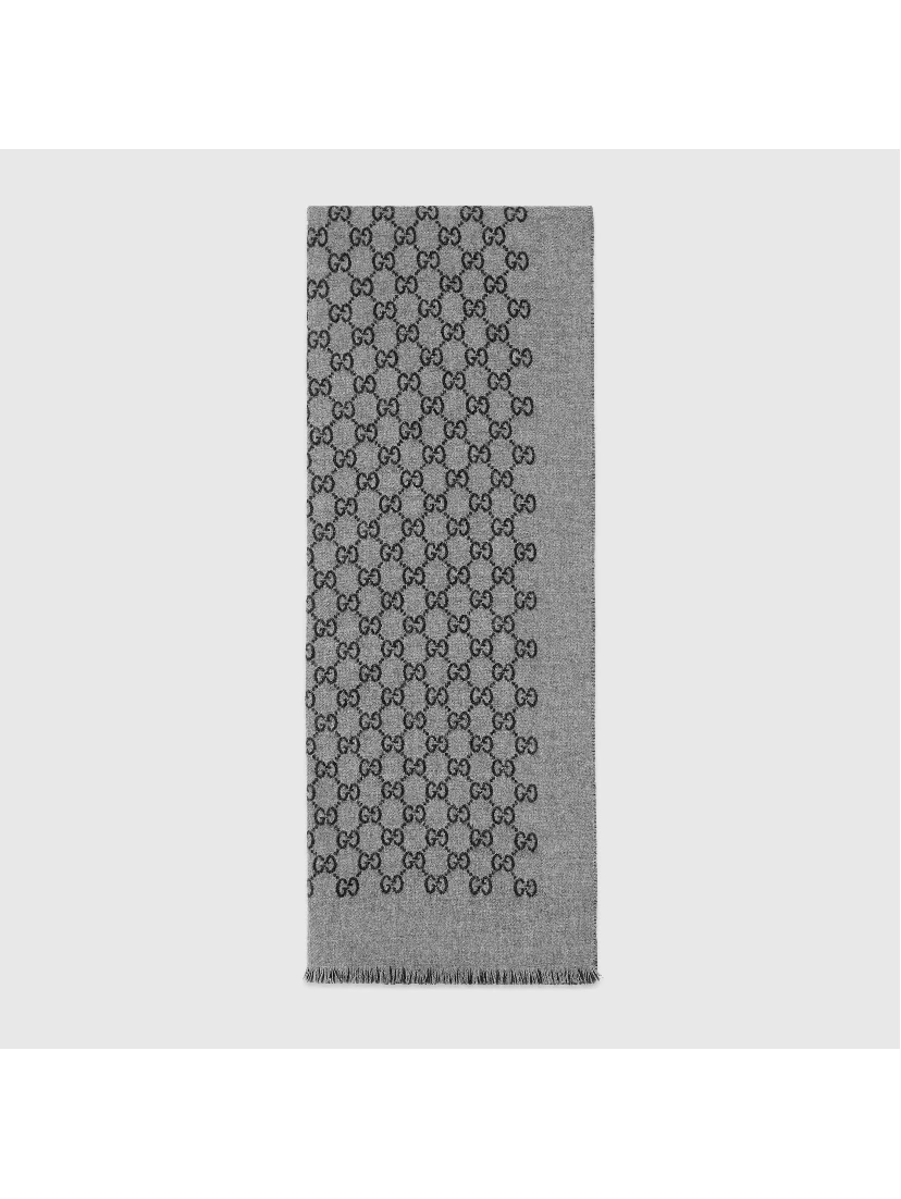 GG jaquard scarf in wool