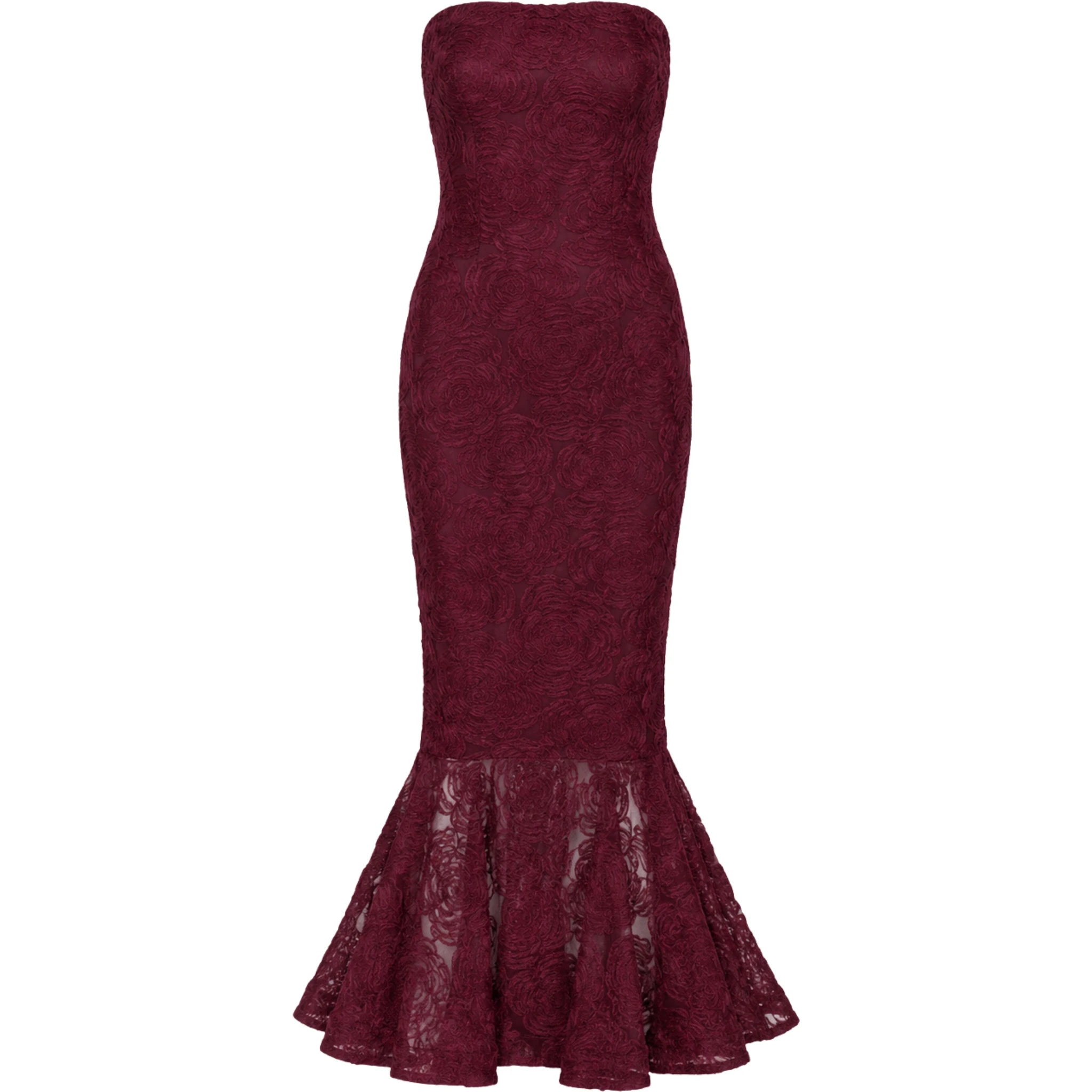 FLOWER MESH FLOUNCE DRESS