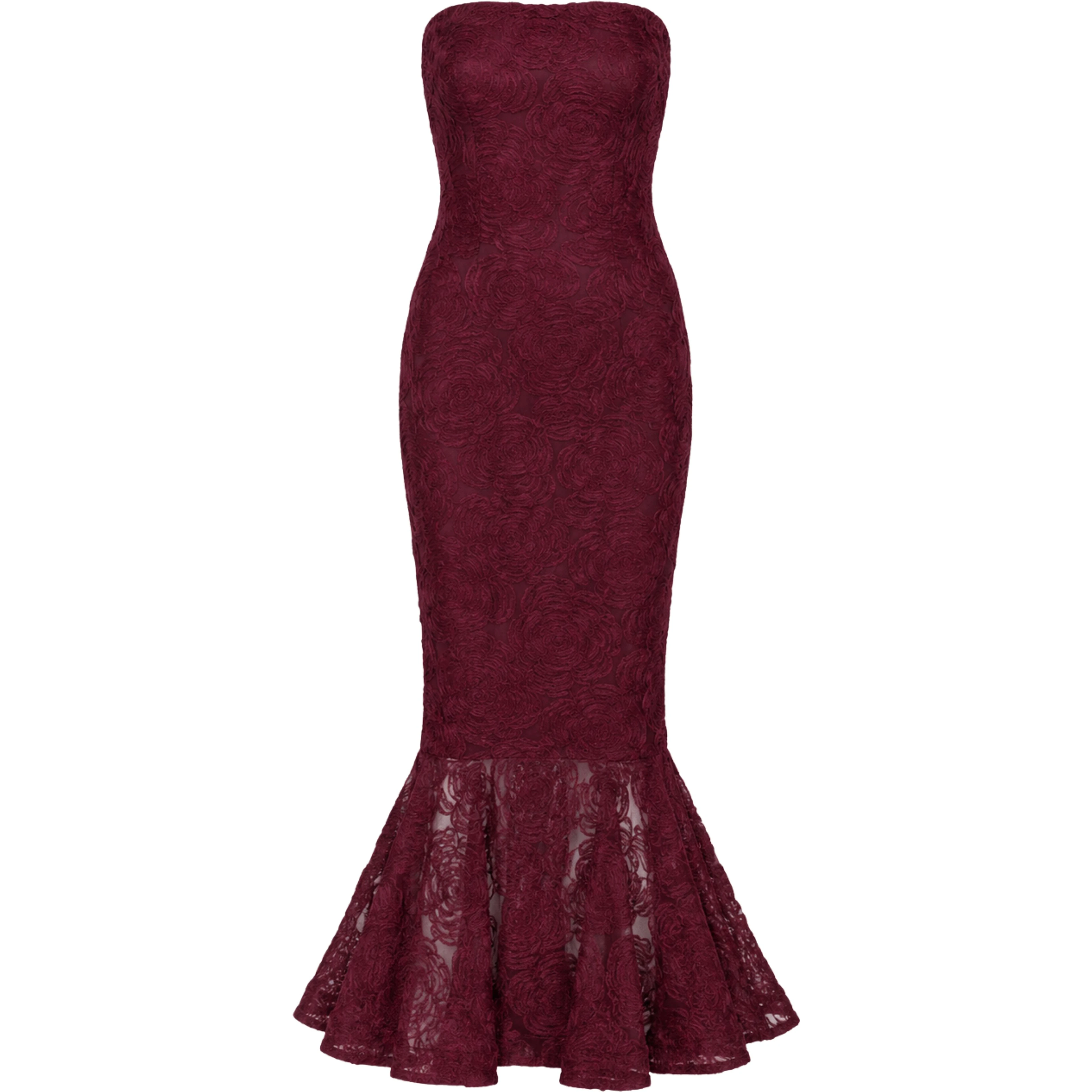 FLOWER MESH FLOUNCE DRESS