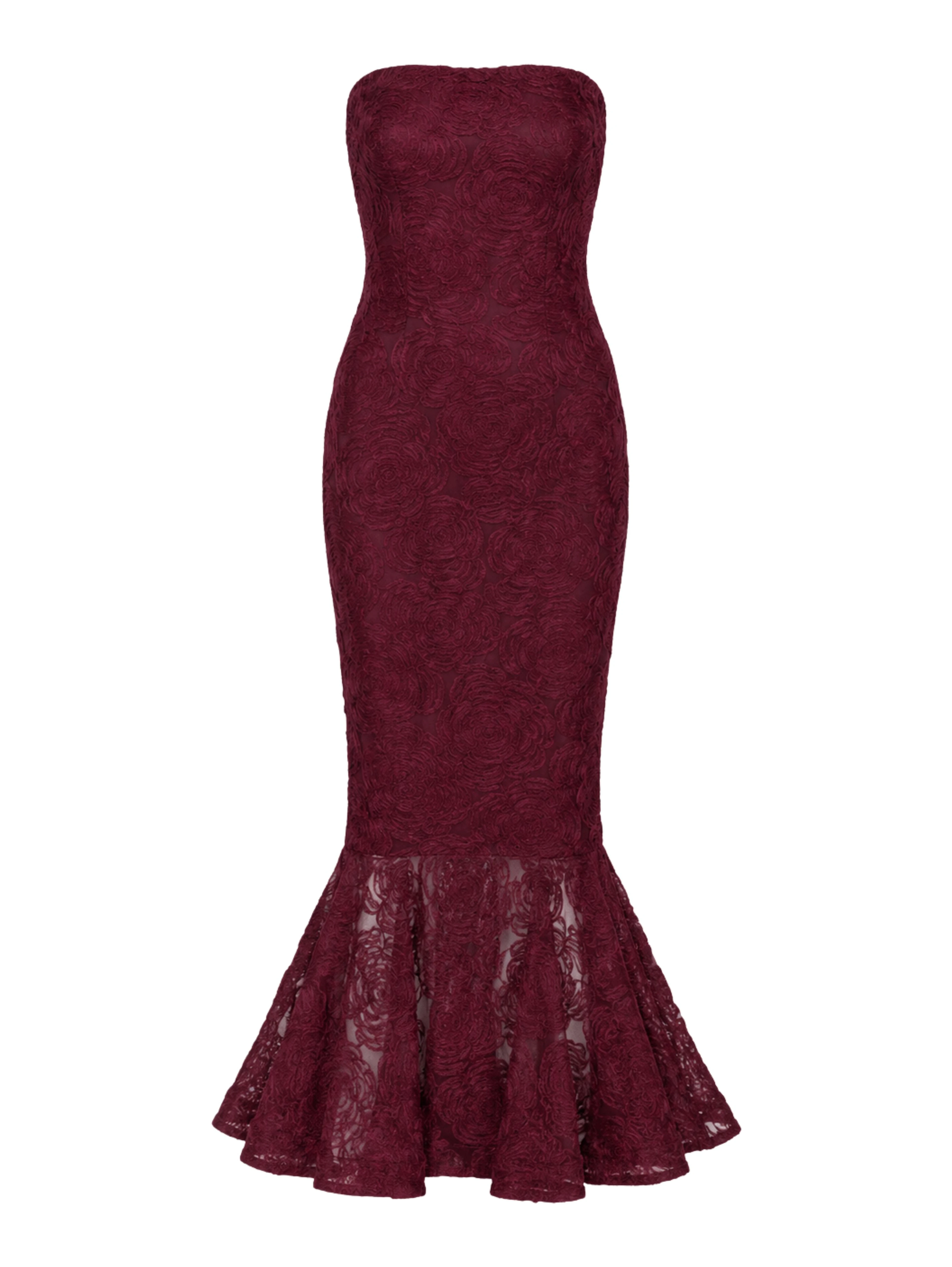 FLOWER MESH FLOUNCE DRESS