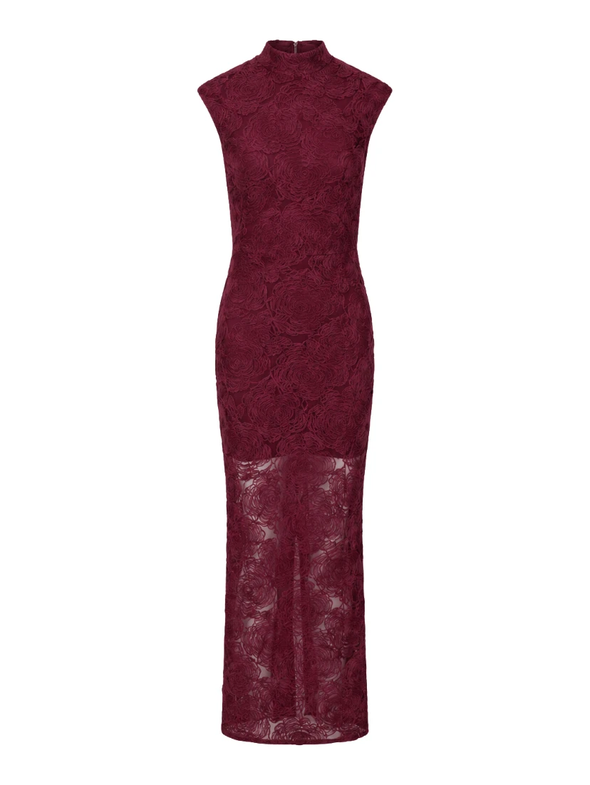 FLOWER MESH MAXI DRESS