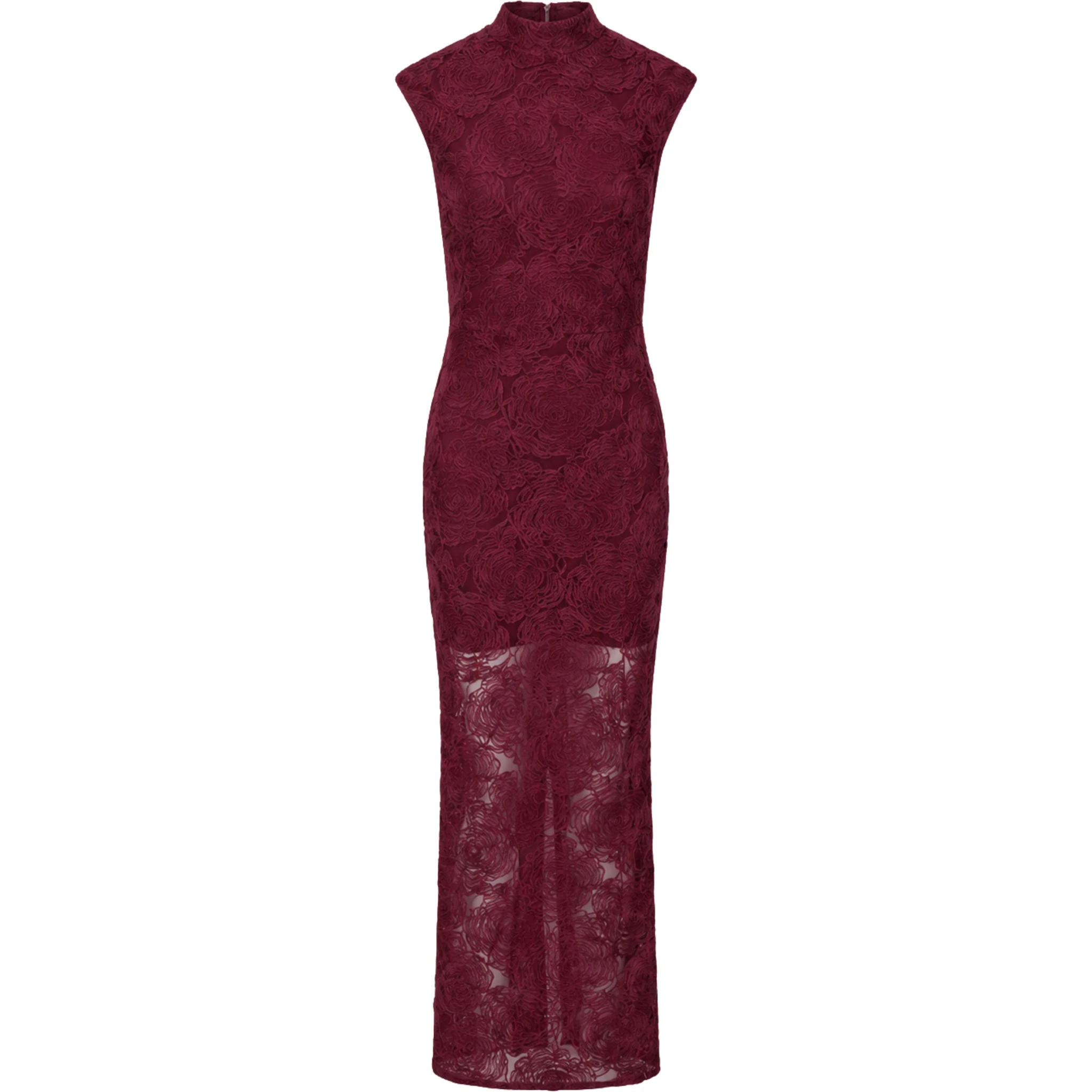 FLOWER MESH MAXI DRESS