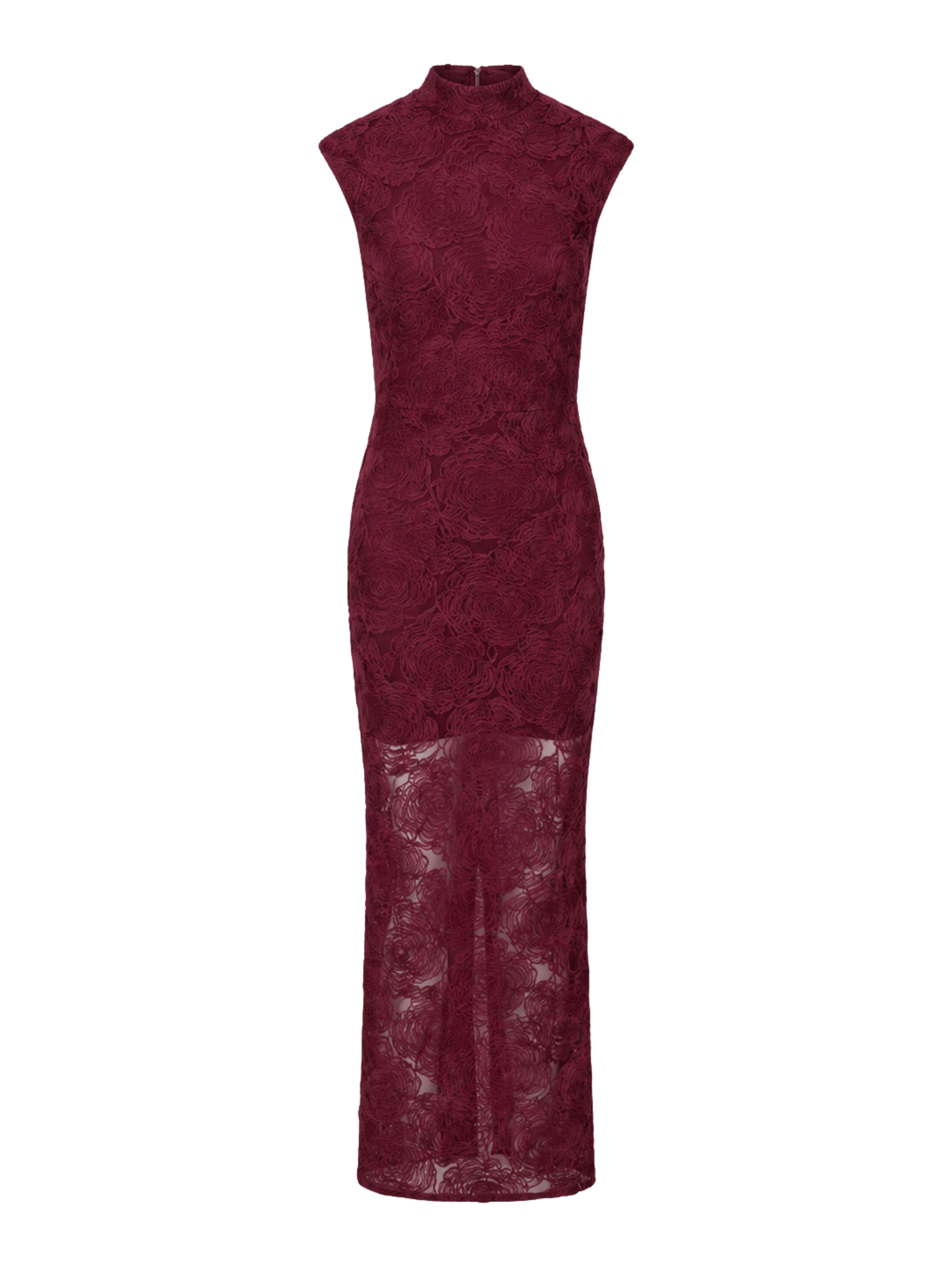 FLOWER MESH MAXI DRESS