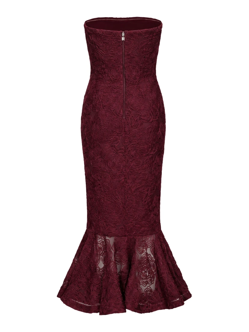 FLOWER MESH FLOUNCE DRESS