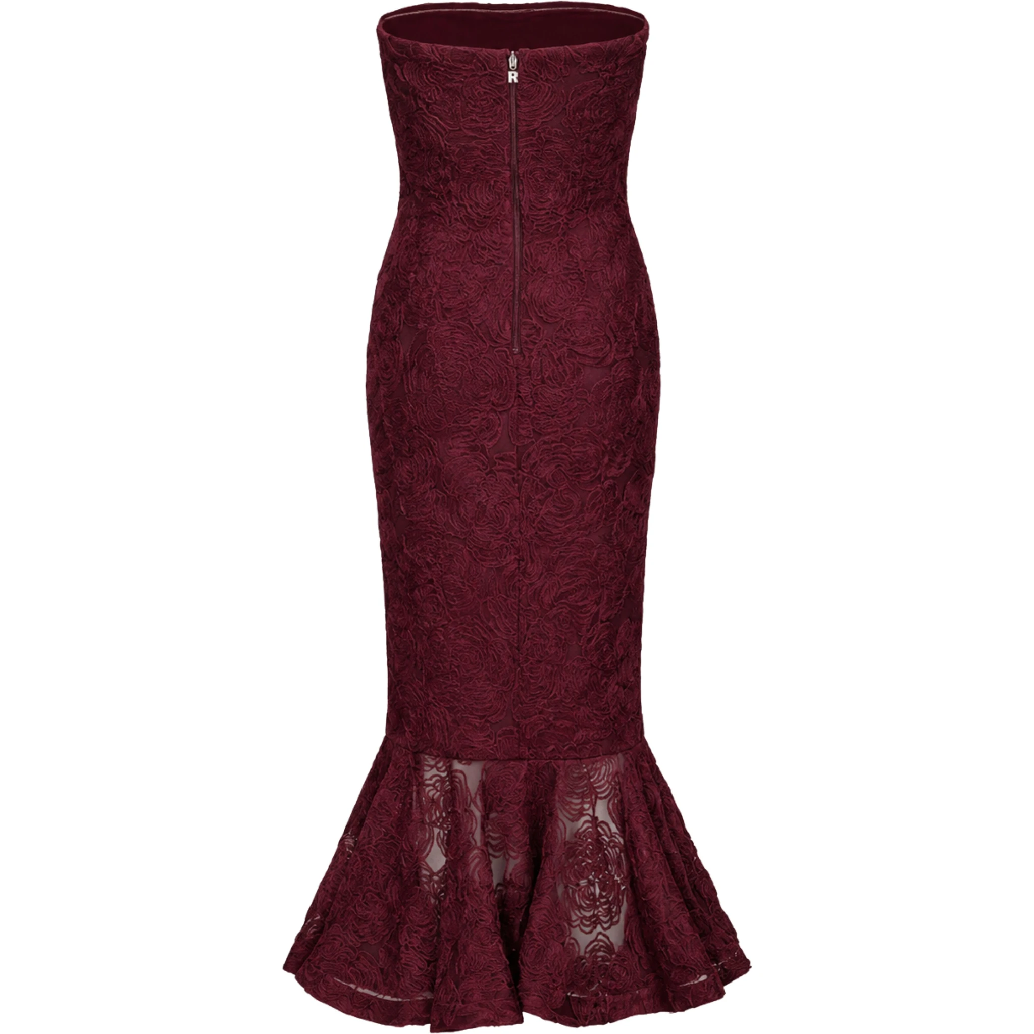 FLOWER MESH FLOUNCE DRESS