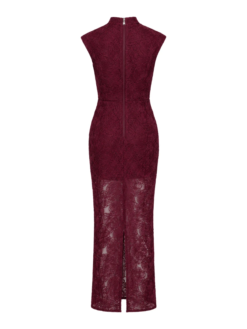 FLOWER MESH MAXI DRESS