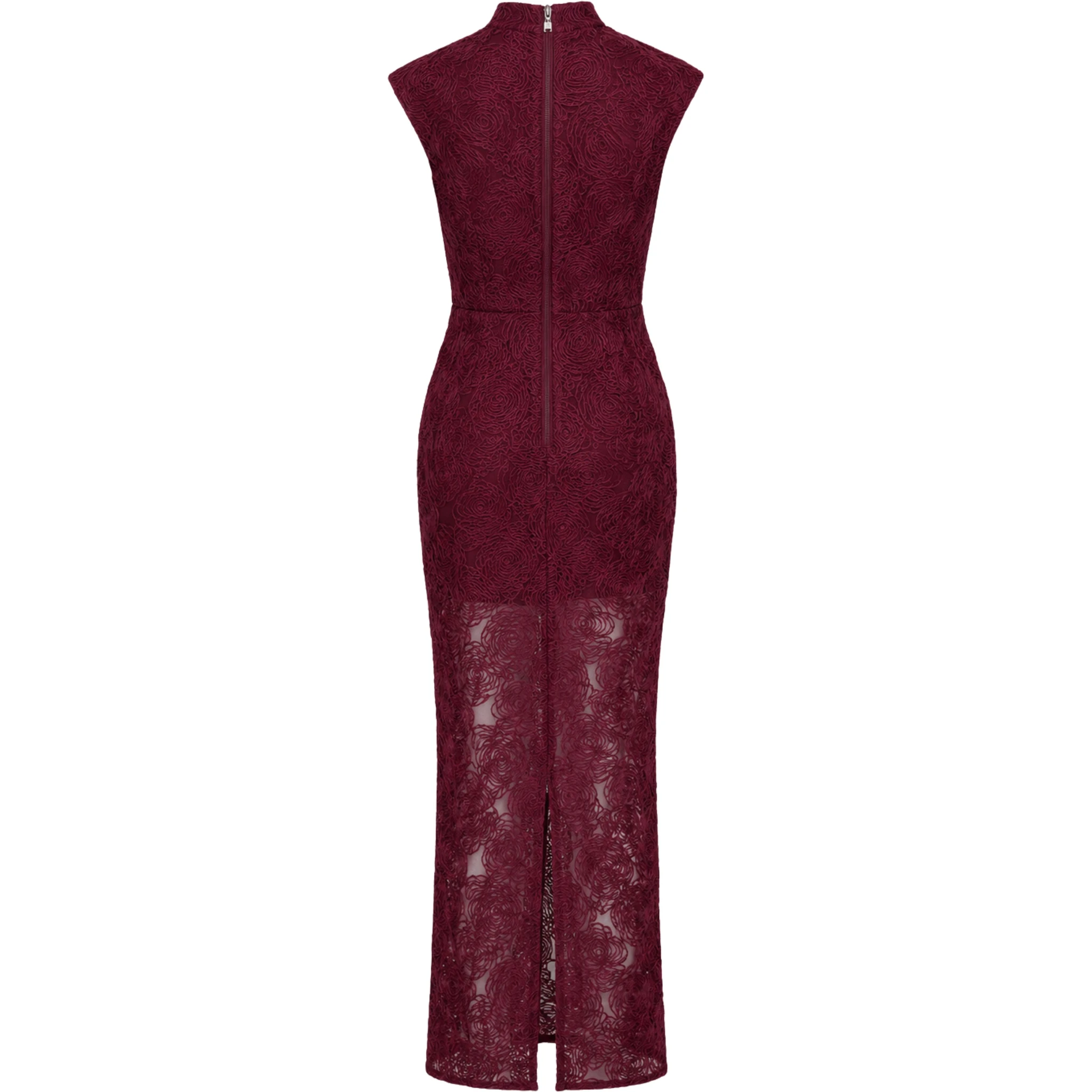 FLOWER MESH MAXI DRESS