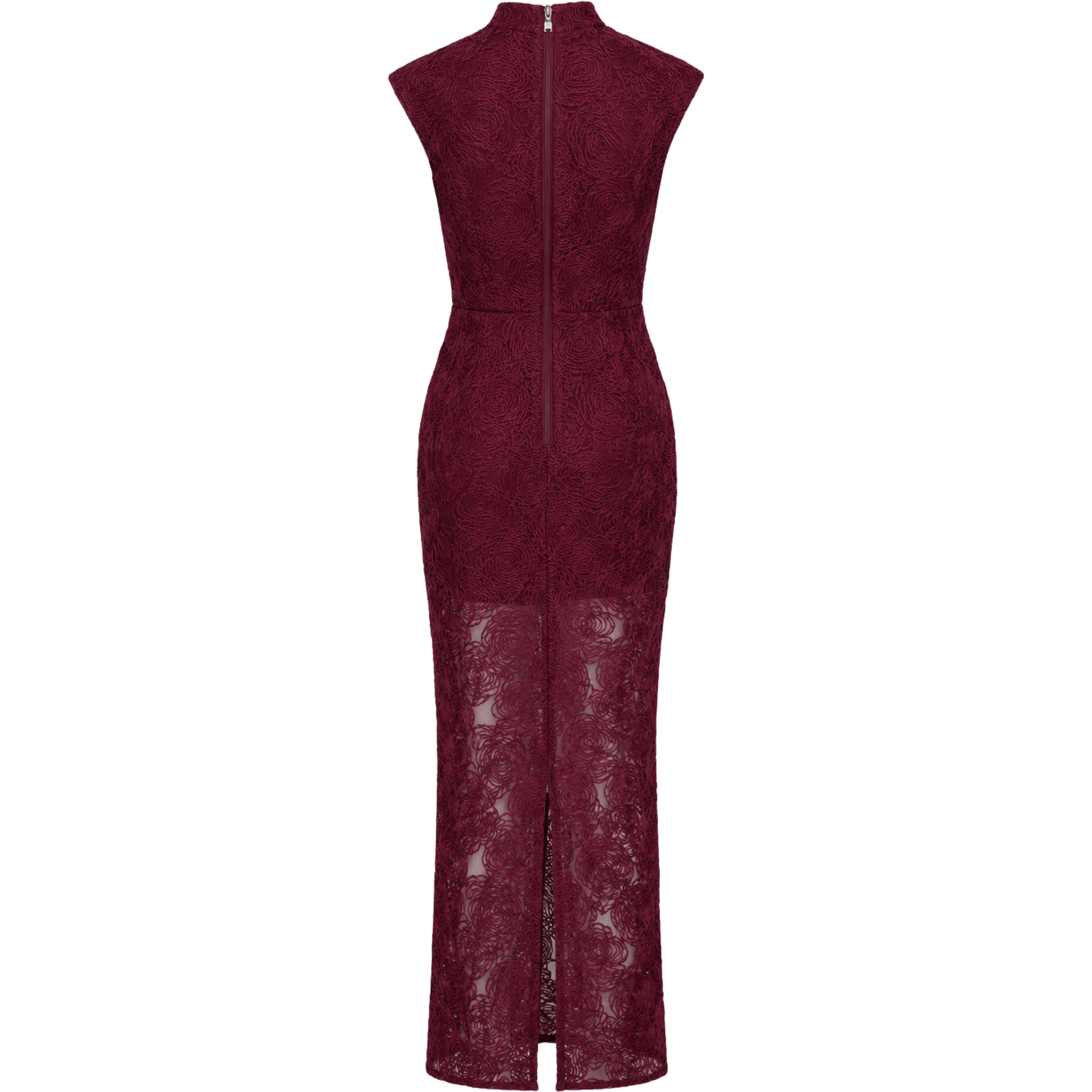 FLOWER MESH MAXI DRESS