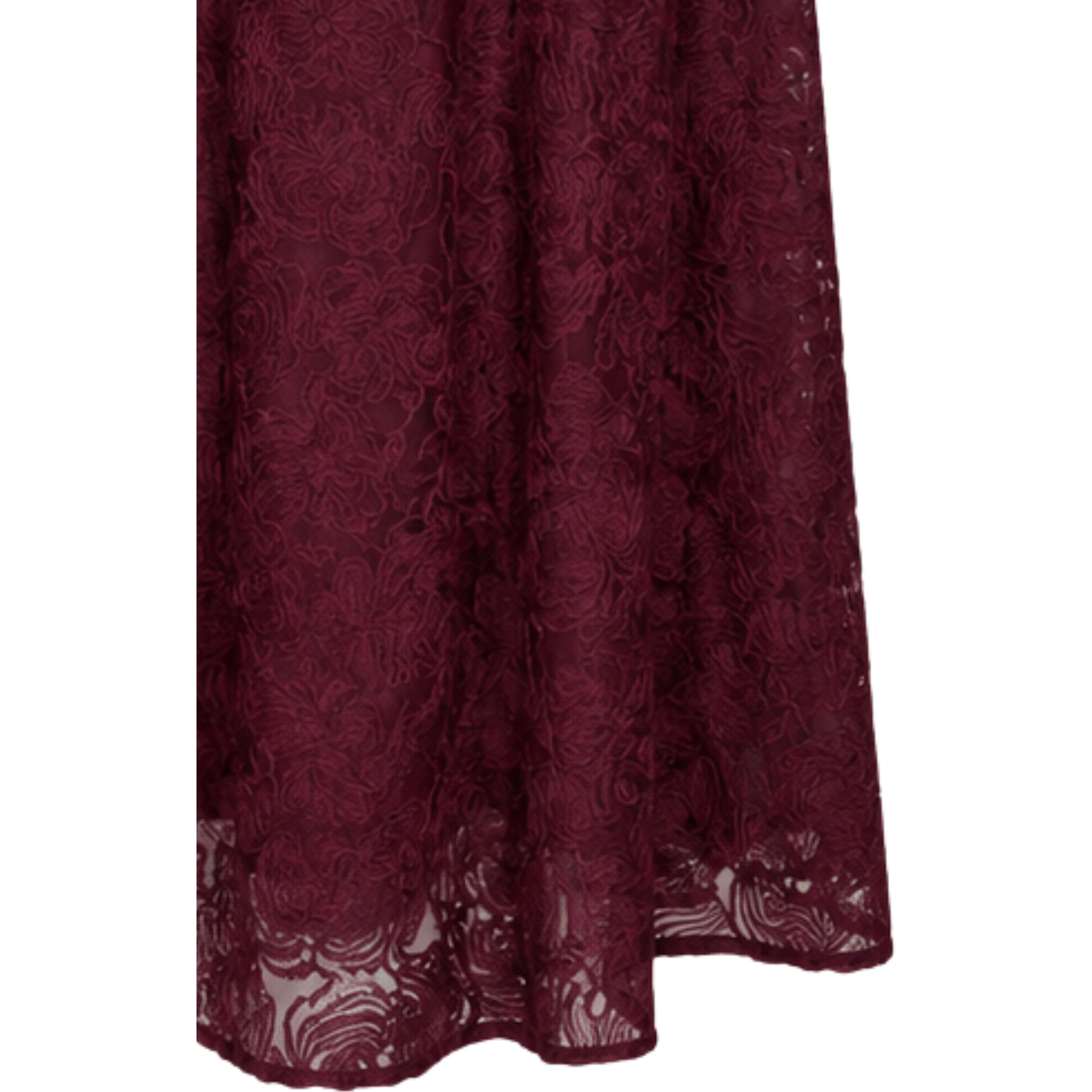 FLOWER MESH FLARED DRESS