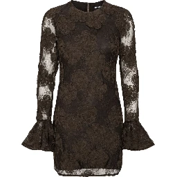 3D FLOWER LS MINI DRESS
