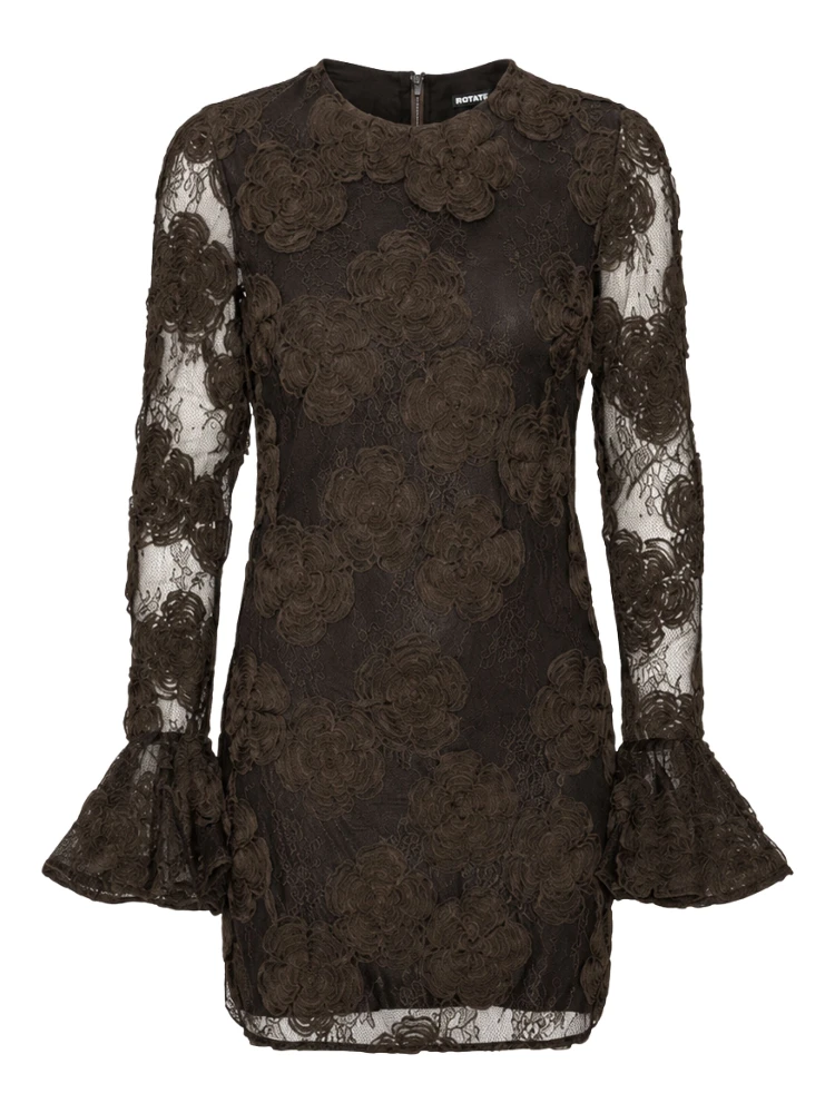 3D FLOWER LS MINI DRESS