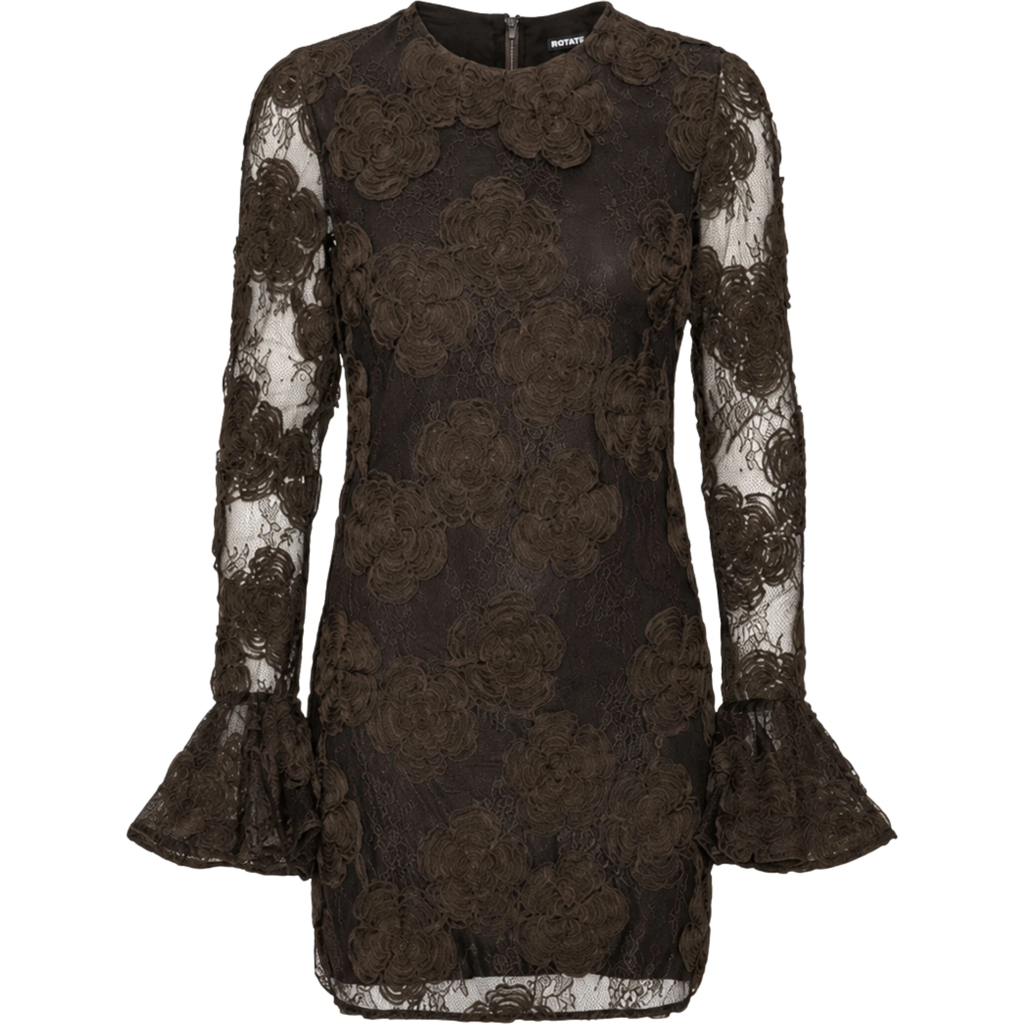 3D FLOWER LS MINI DRESS