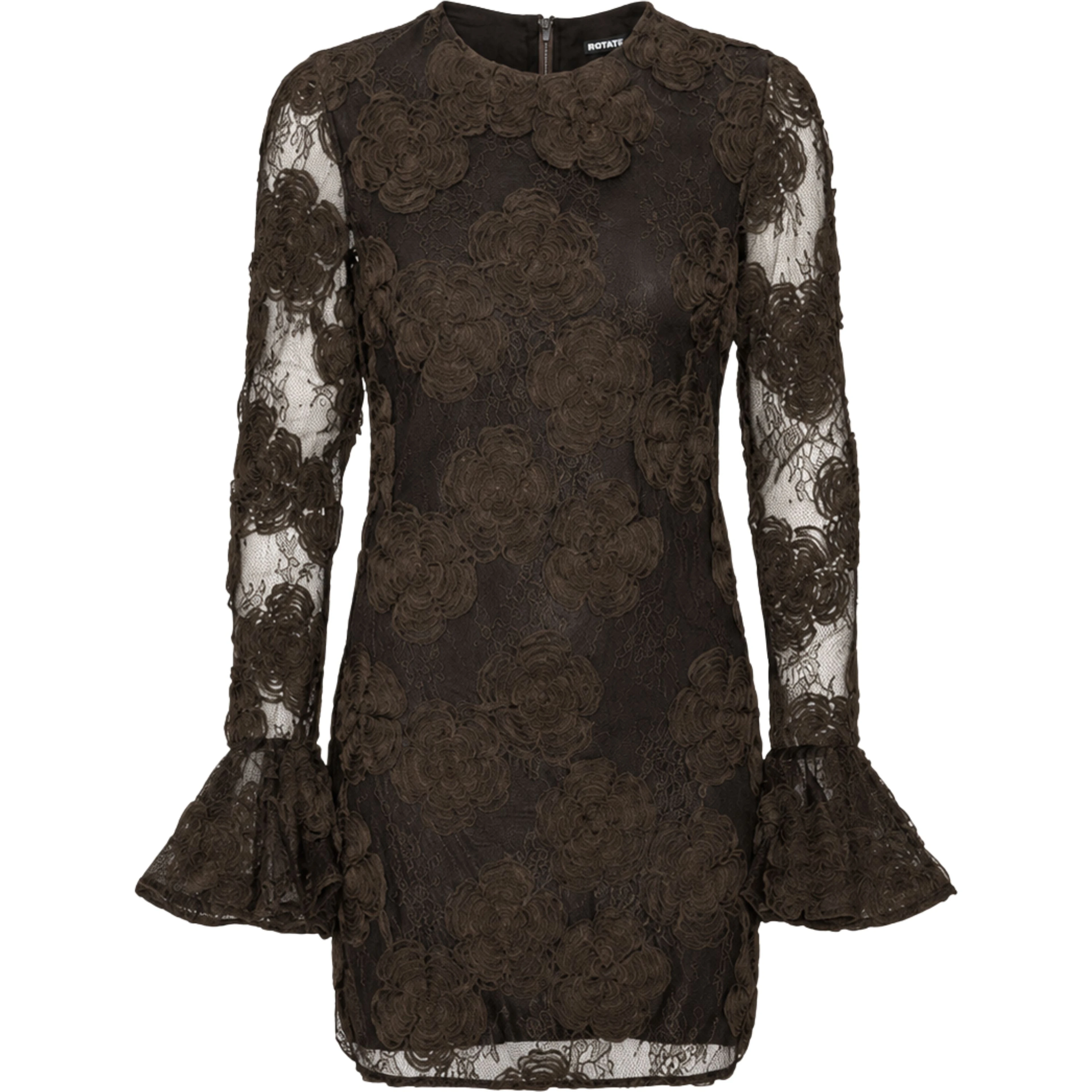 3D FLOWER LS MINI DRESS