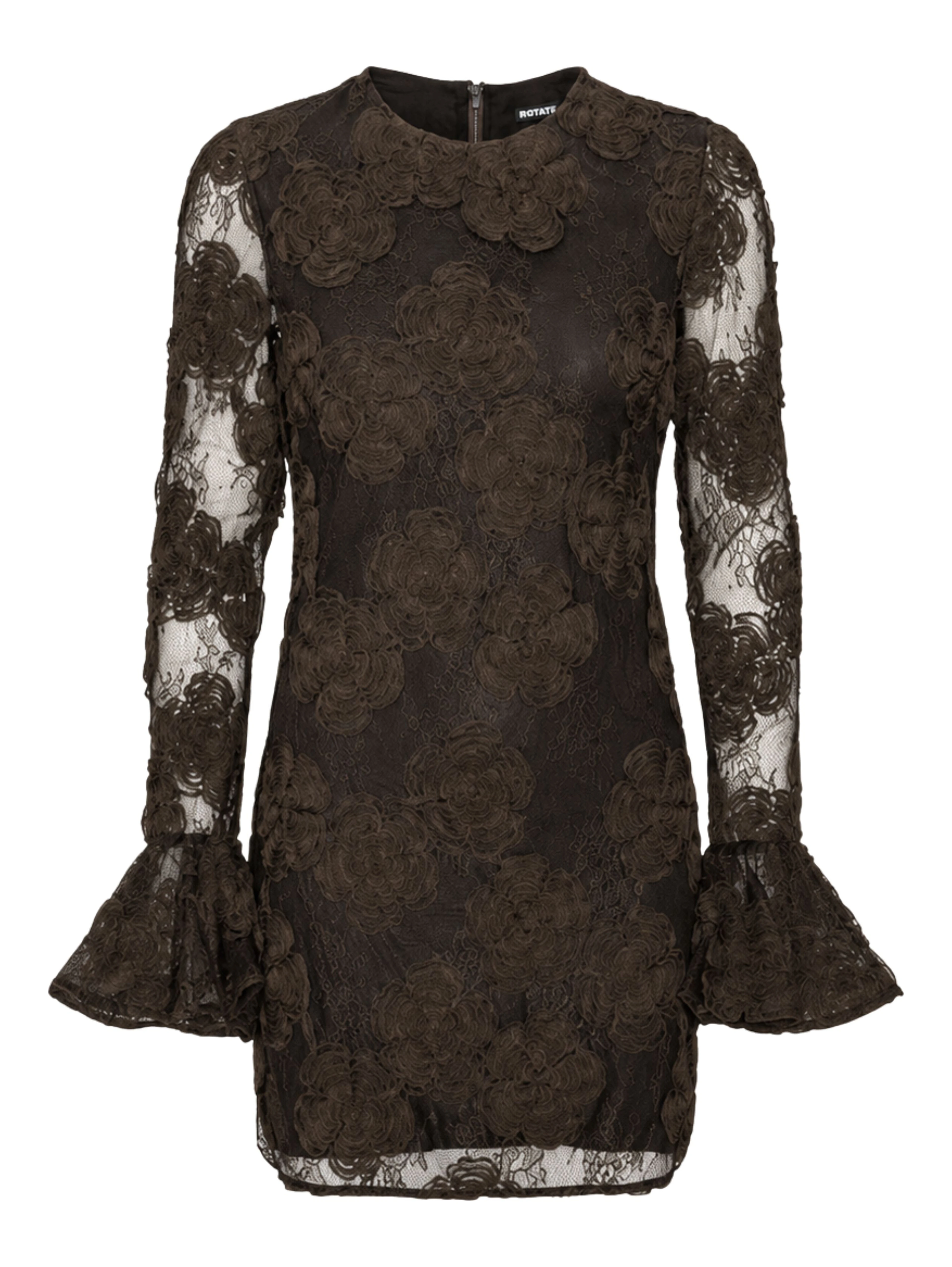 3D FLOWER LS MINI DRESS