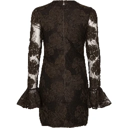 3D FLOWER LS MINI DRESS