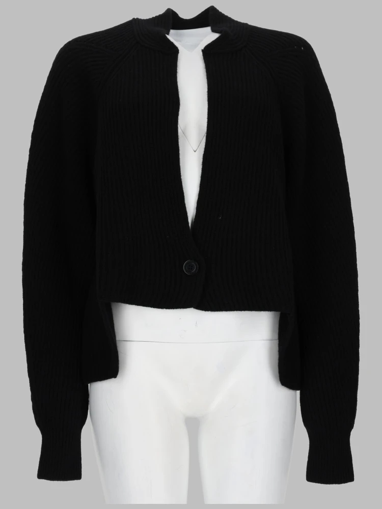 ribbed mini knit cardigan