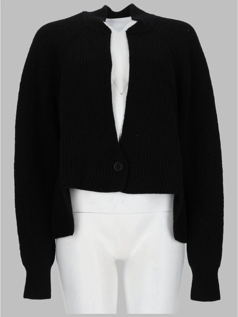 ribbed mini knit cardigan
