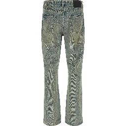 Blue Cotton Flared Jeans