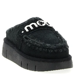 Black Lamb Leather Clogs