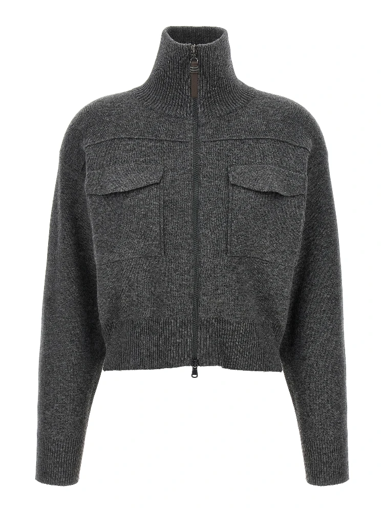 Gray Cashmere Cardigan