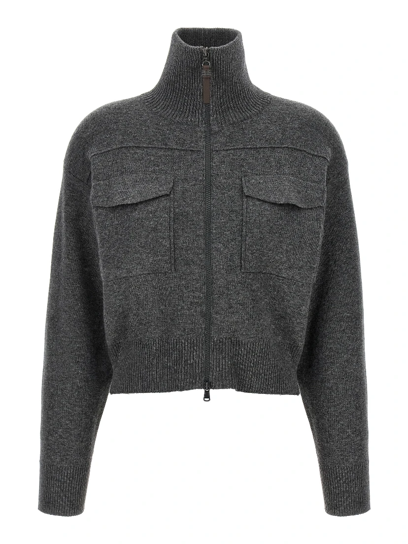 Gray Cashmere Cardigan