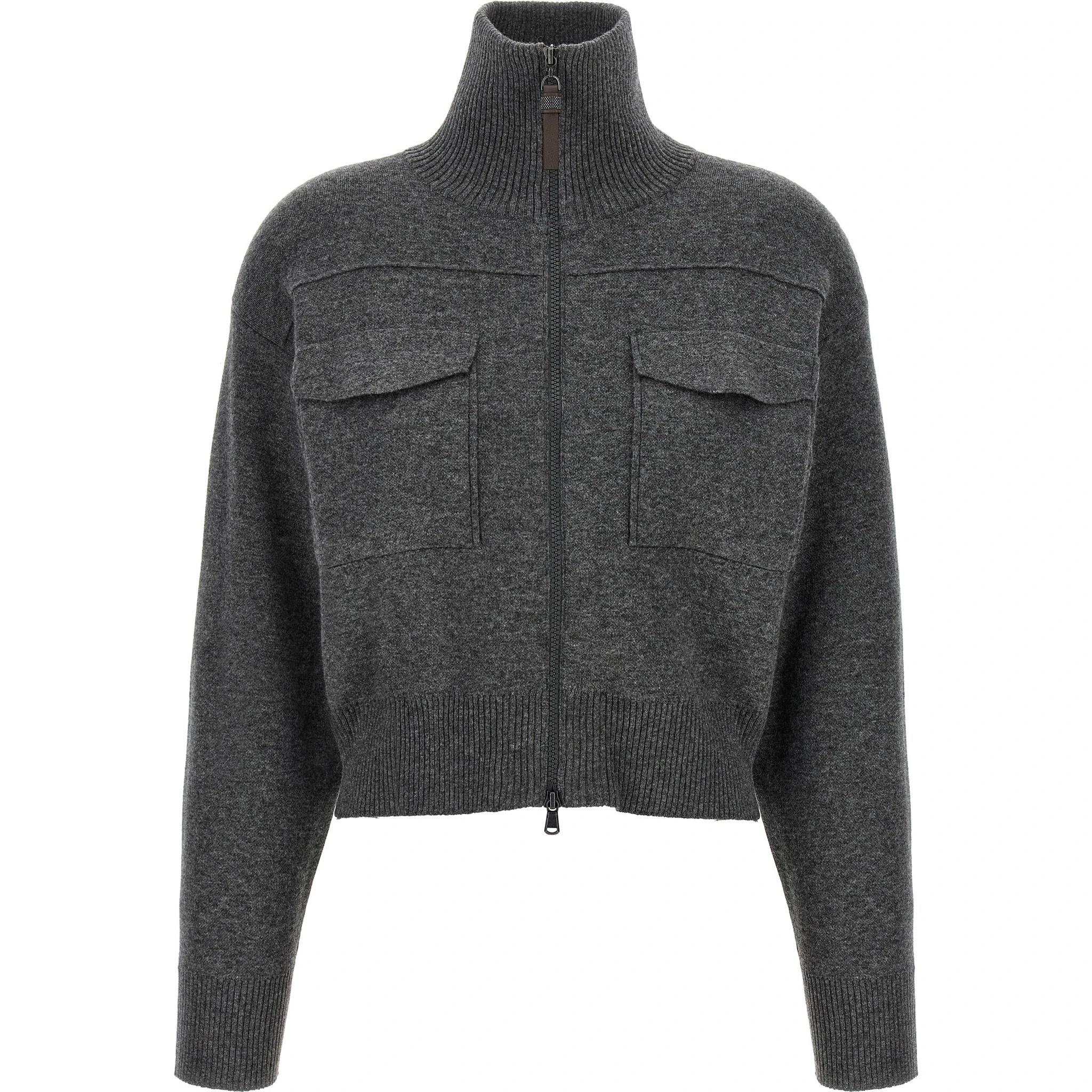 Gray Cashmere Cardigan