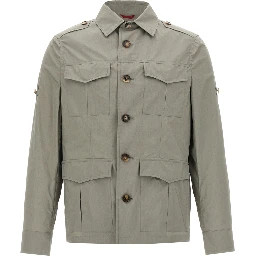 Bicolor Cotton Shell Jacket