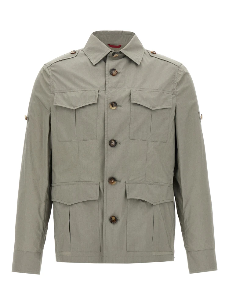 Bicolor Cotton Shell Jacket