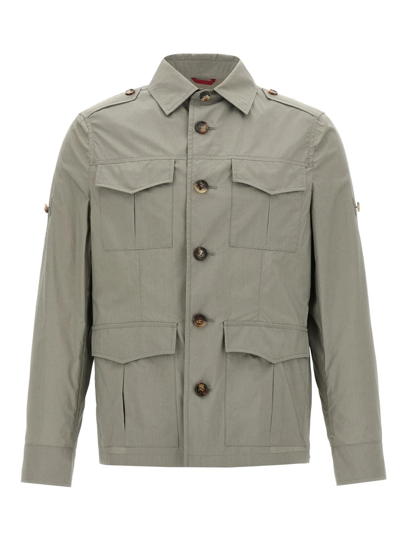 Bicolor Cotton Shell Jacket
