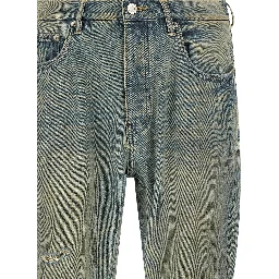 Blue Cotton Flared Jeans