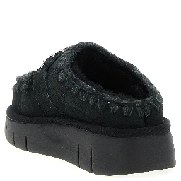 Black Lamb Leather Clogs