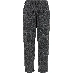 Gray Virgin Wool Casual Pants