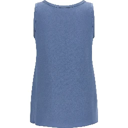 Blue Silk Sleeveles T-Shirt