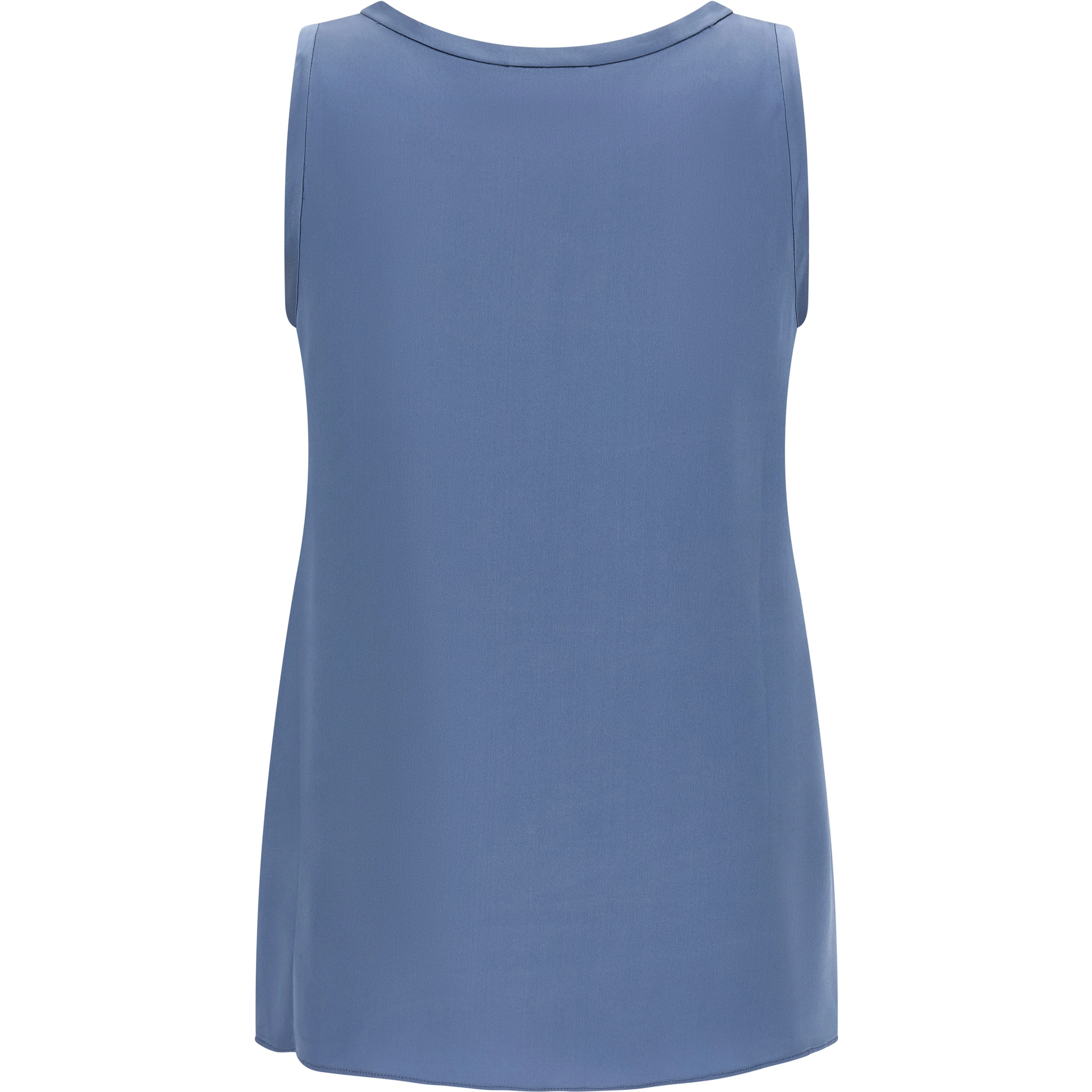 Blue Silk Sleeveles T-Shirt