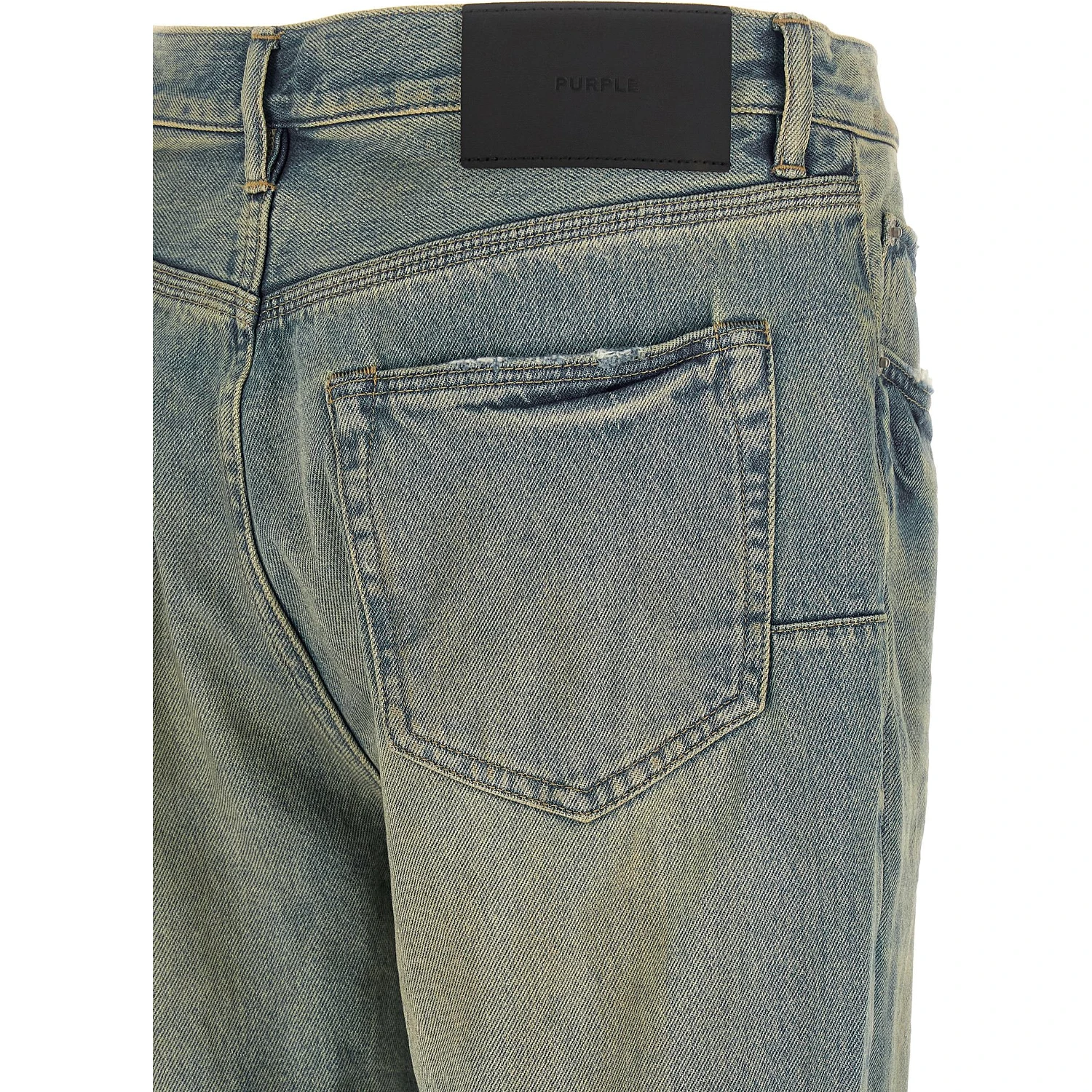 Blue Cotton Flared Jeans