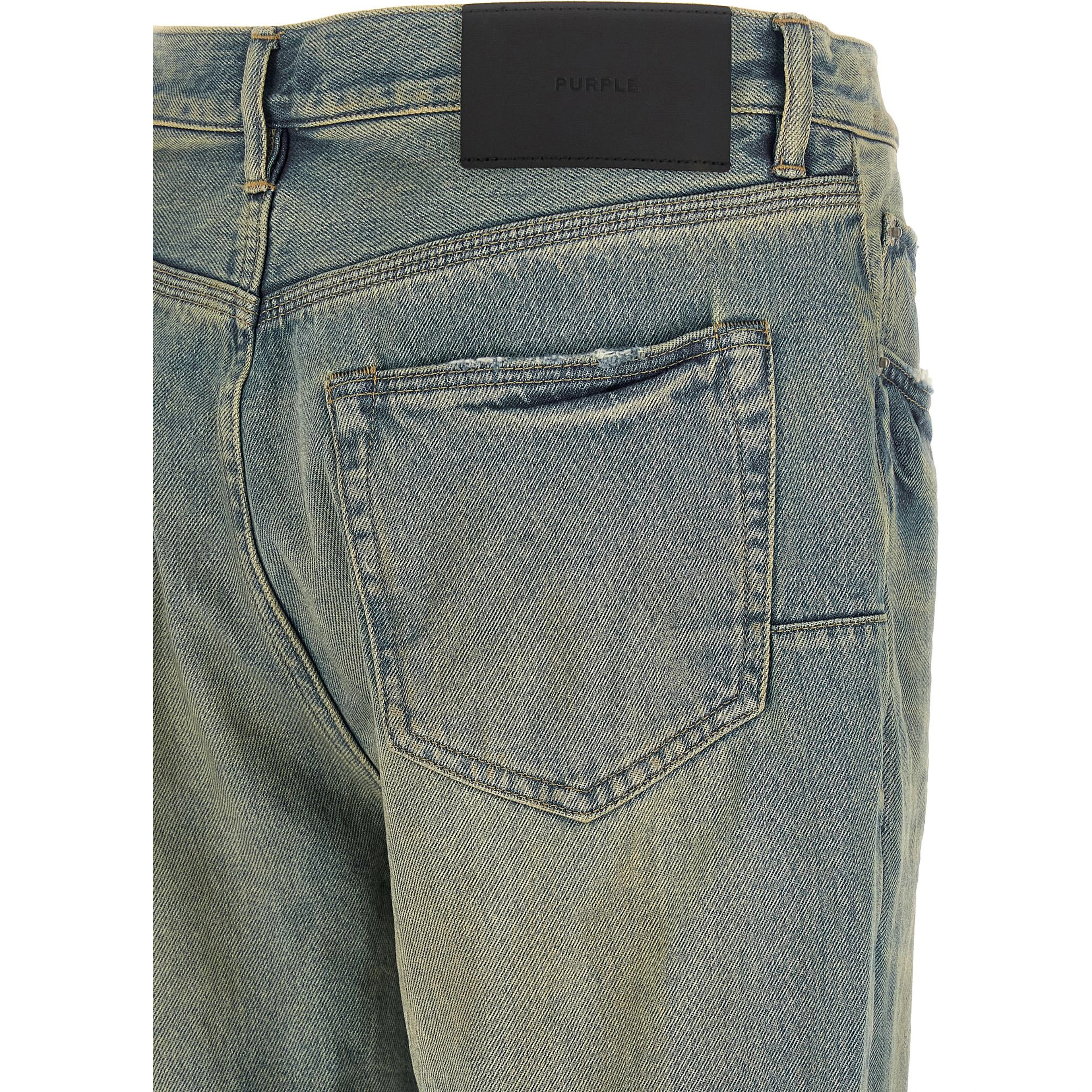 Blue Cotton Flared Jeans