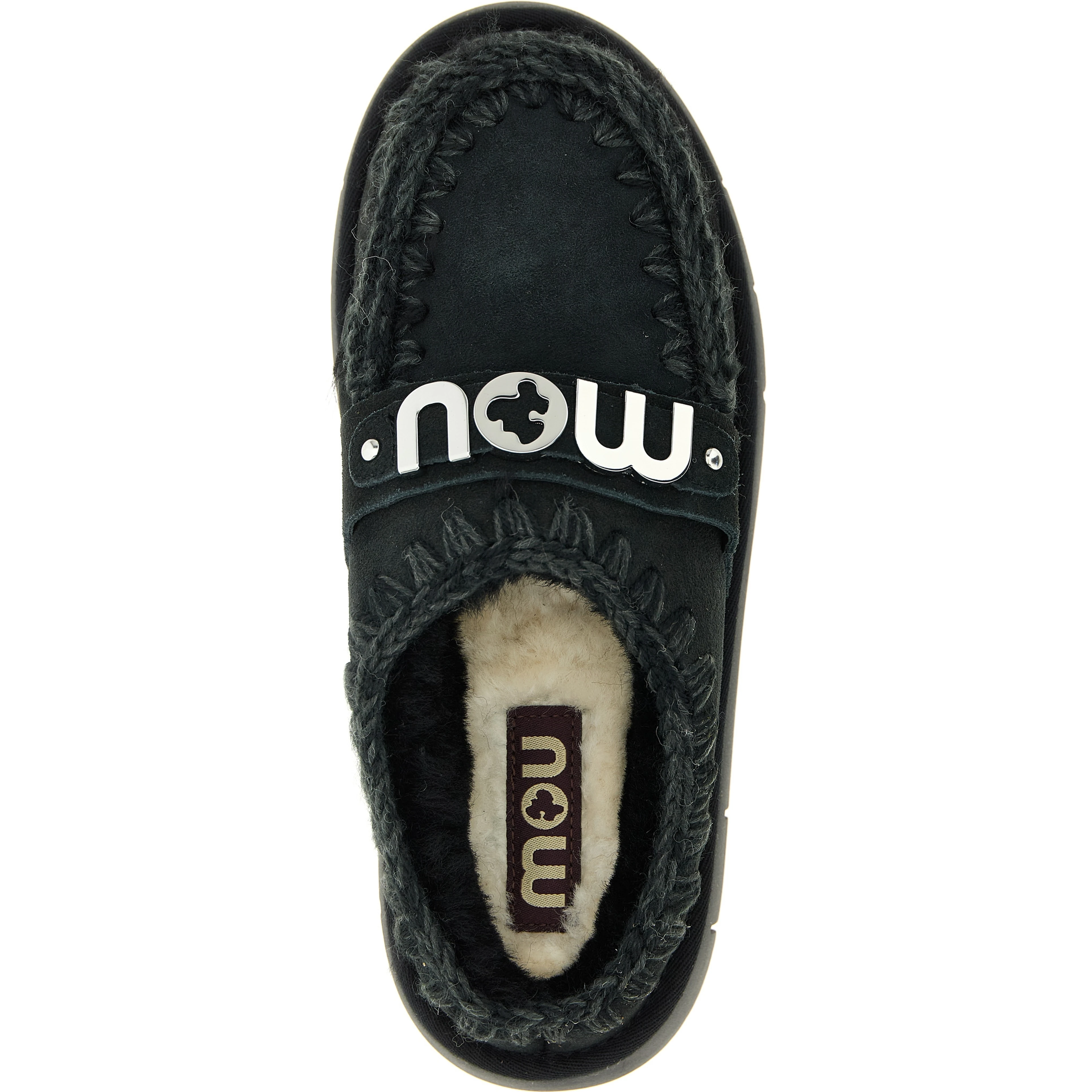 Black Lamb Leather Clogs