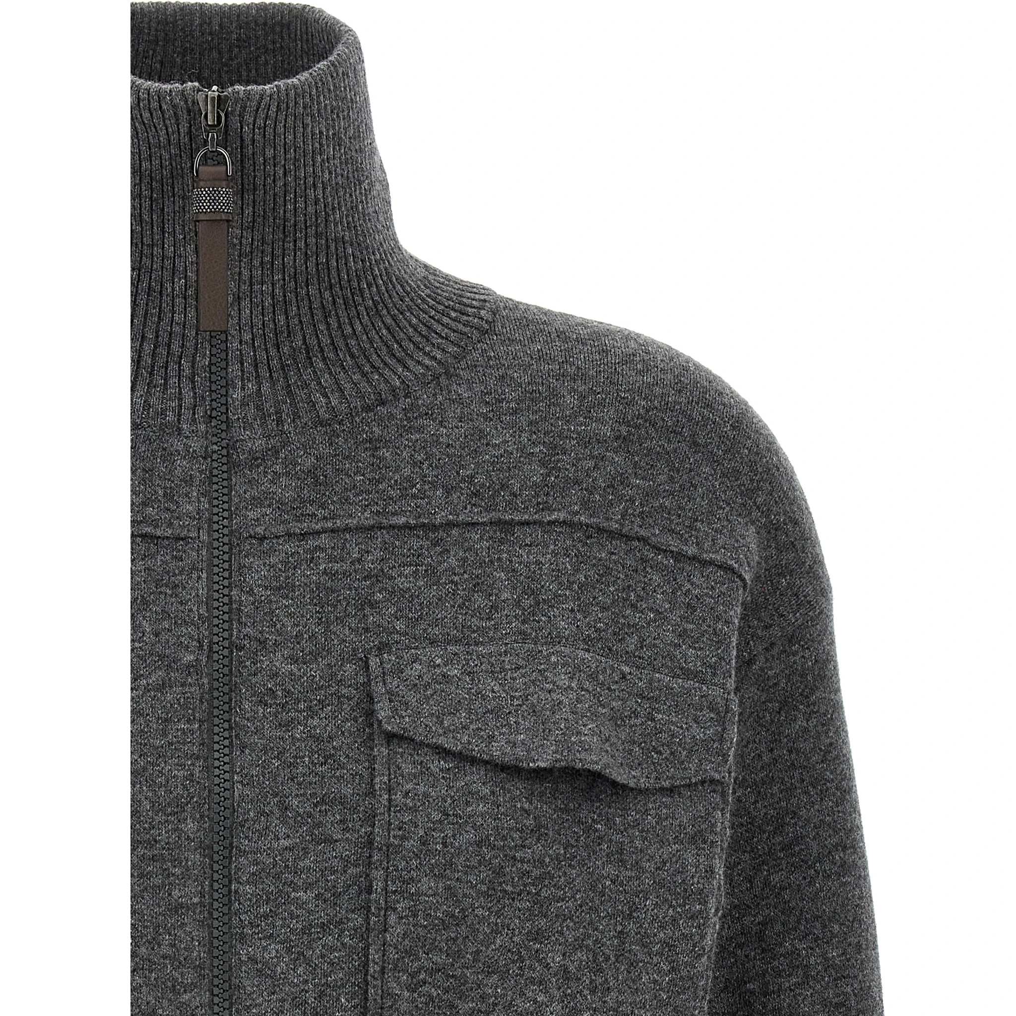 Gray Cashmere Cardigan