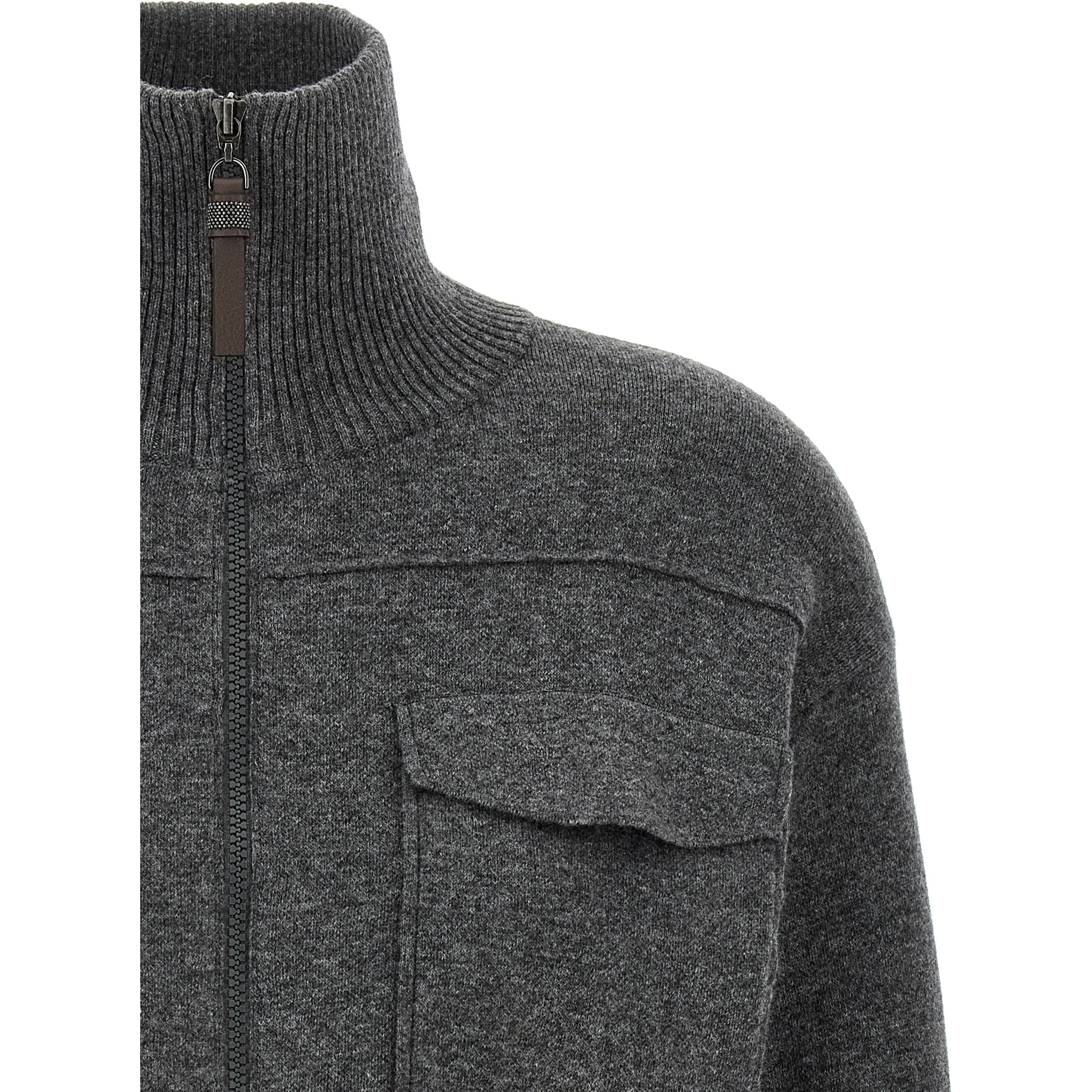 Gray Cashmere Cardigan