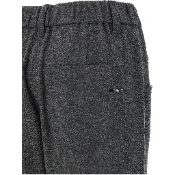 Gray Virgin Wool Casual Pants