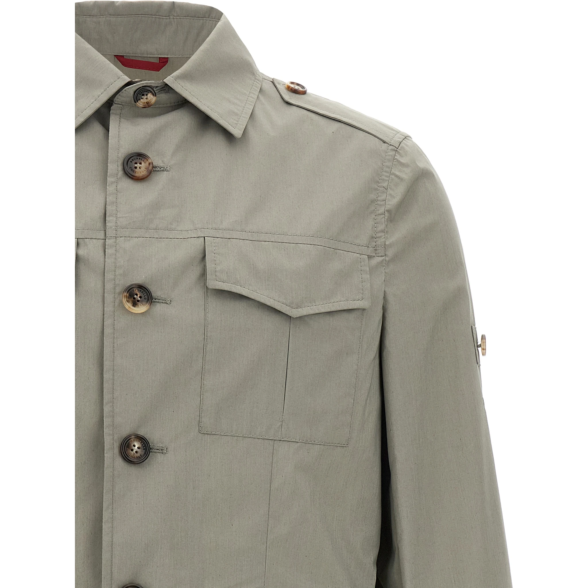 Bicolor Cotton Shell Jacket