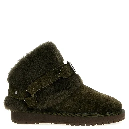 Bicolor Leather Ankle Boots