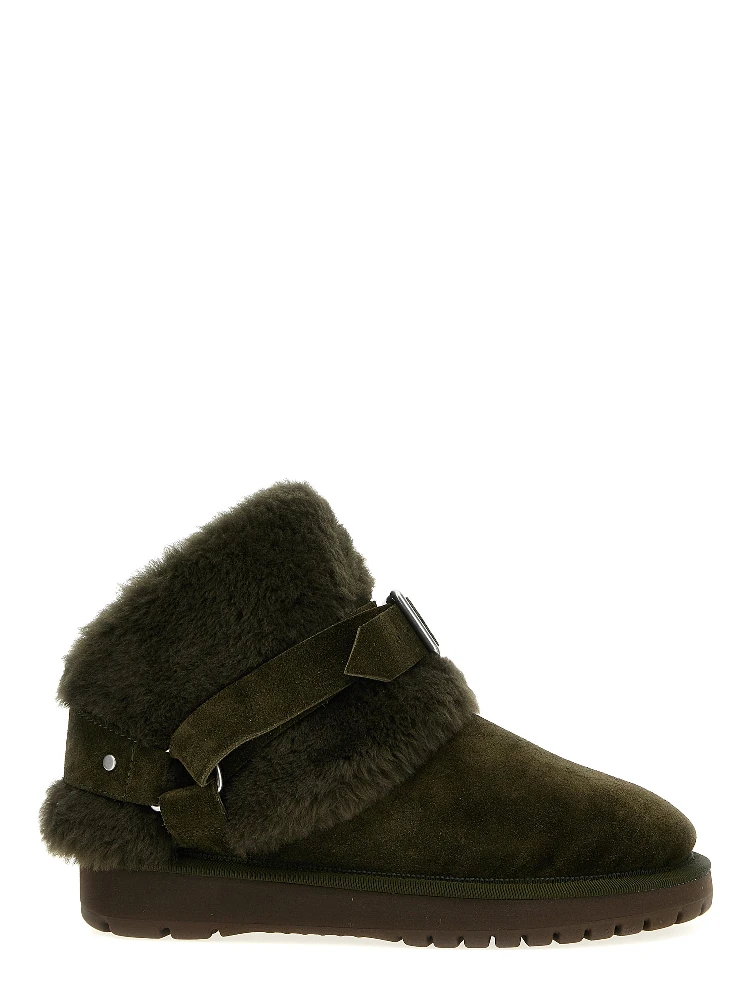 Bicolor Leather Ankle Boots