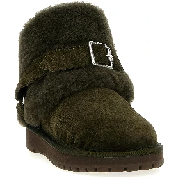 Bicolor Leather Ankle Boots