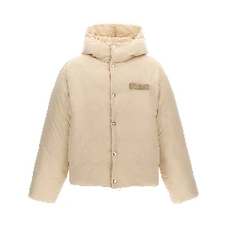 White Polyamide Full-Length Jacket