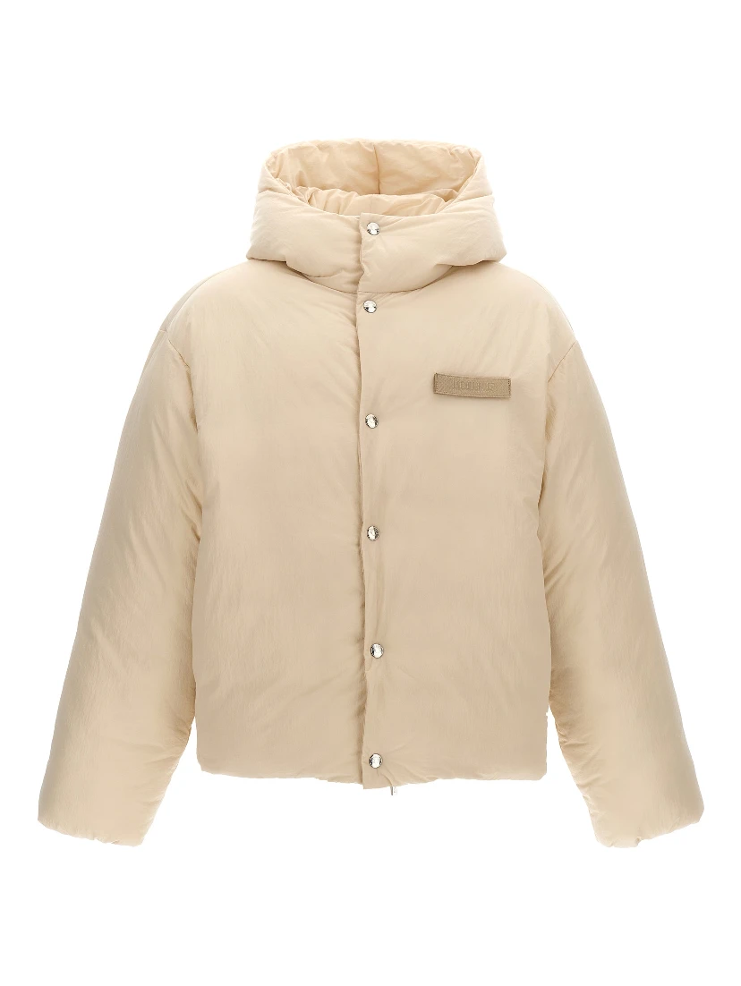White Polyamide Full-Length Jacket