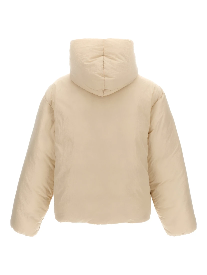 White Polyamide Full-Length Jacket